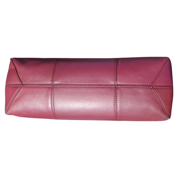 TORY BURCH New York Burgandy Leather Block-T Shoulder Crossbody Handbag - Picture 5 of 16
